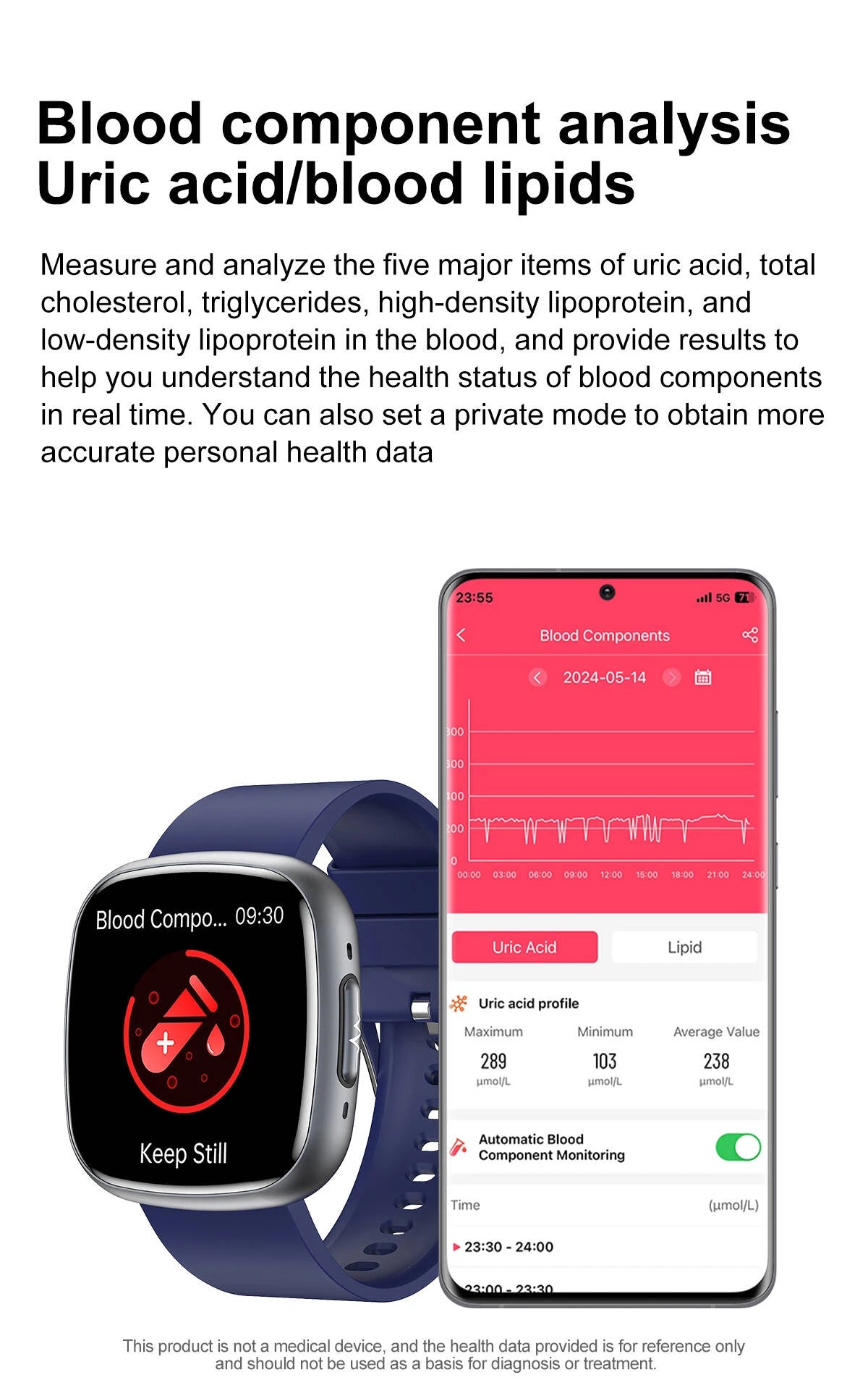 ECG Blood Pressure Health Smart Watch