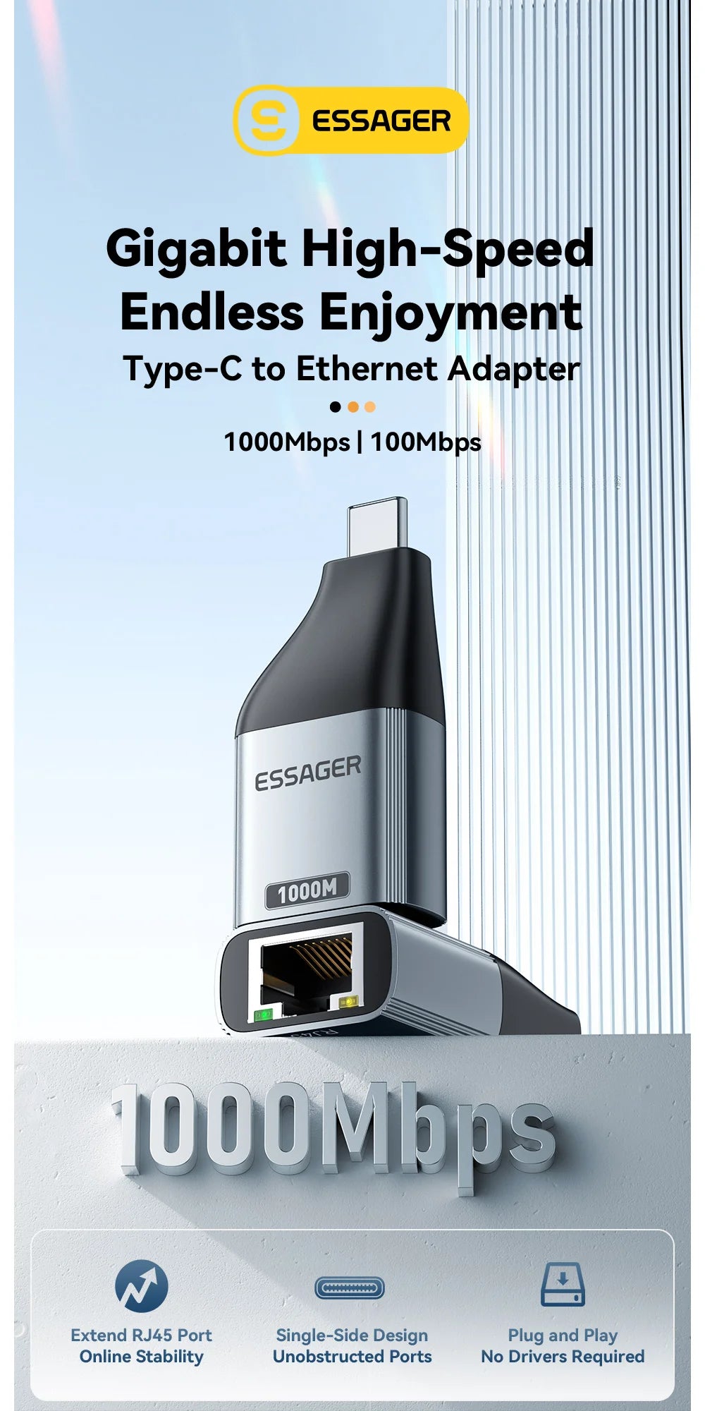 Essager Type-C to Ethernet Adapter