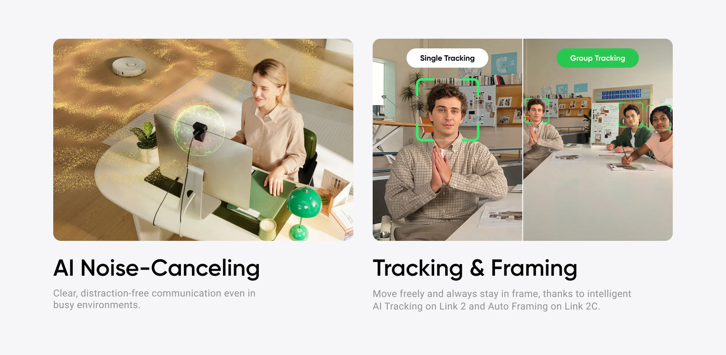 Insta360 Link 2 & 2C- PTZ 4K Webcam for PC/Mac