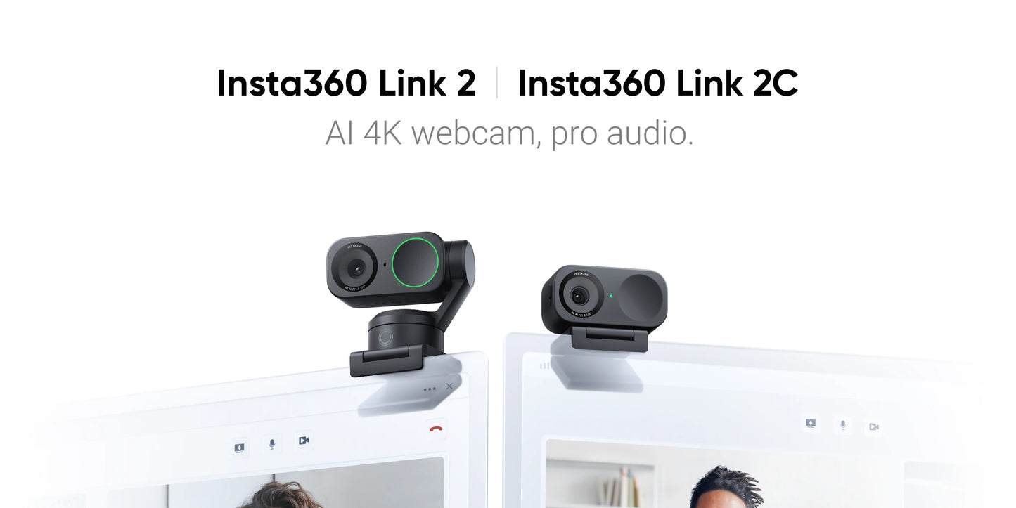 Insta360 Link 2 & 2C- PTZ 4K Webcam for PC/Mac