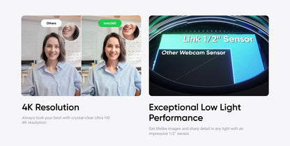 Insta360 Link 2 & 2C- PTZ 4K Webcam for PC/Mac