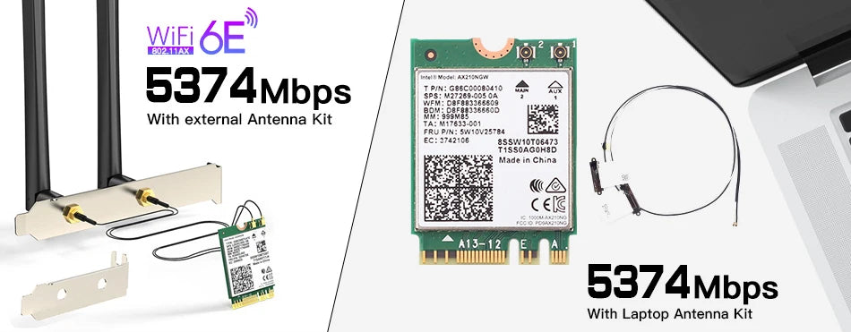 Dual Band AX210 Bluetooth WiFi Card