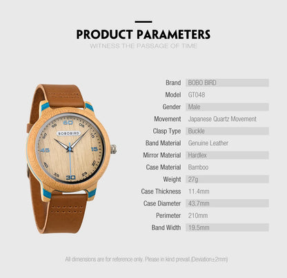 BOBO BIRD Wooden Simple Watch