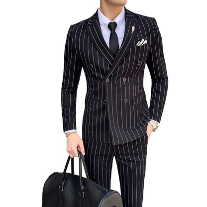 Men's Striped Casual Tuxedo