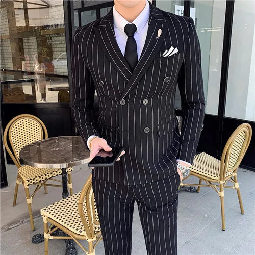 Men's Striped Casual Tuxedo