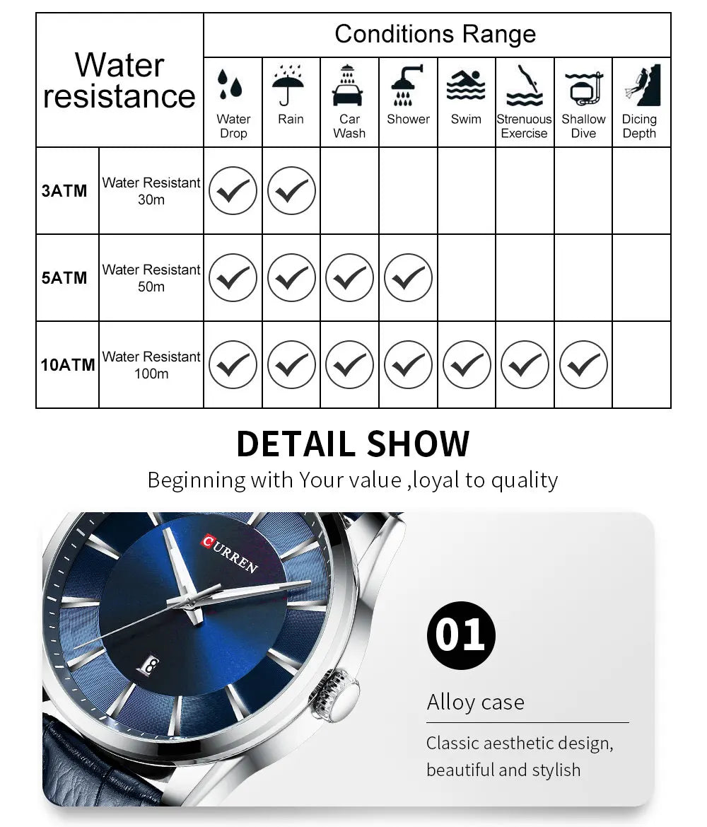 CURREN Quartz Watch for Men