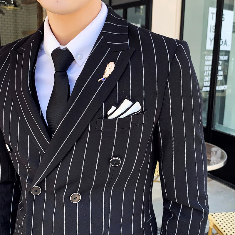 Men's Striped Casual Tuxedo