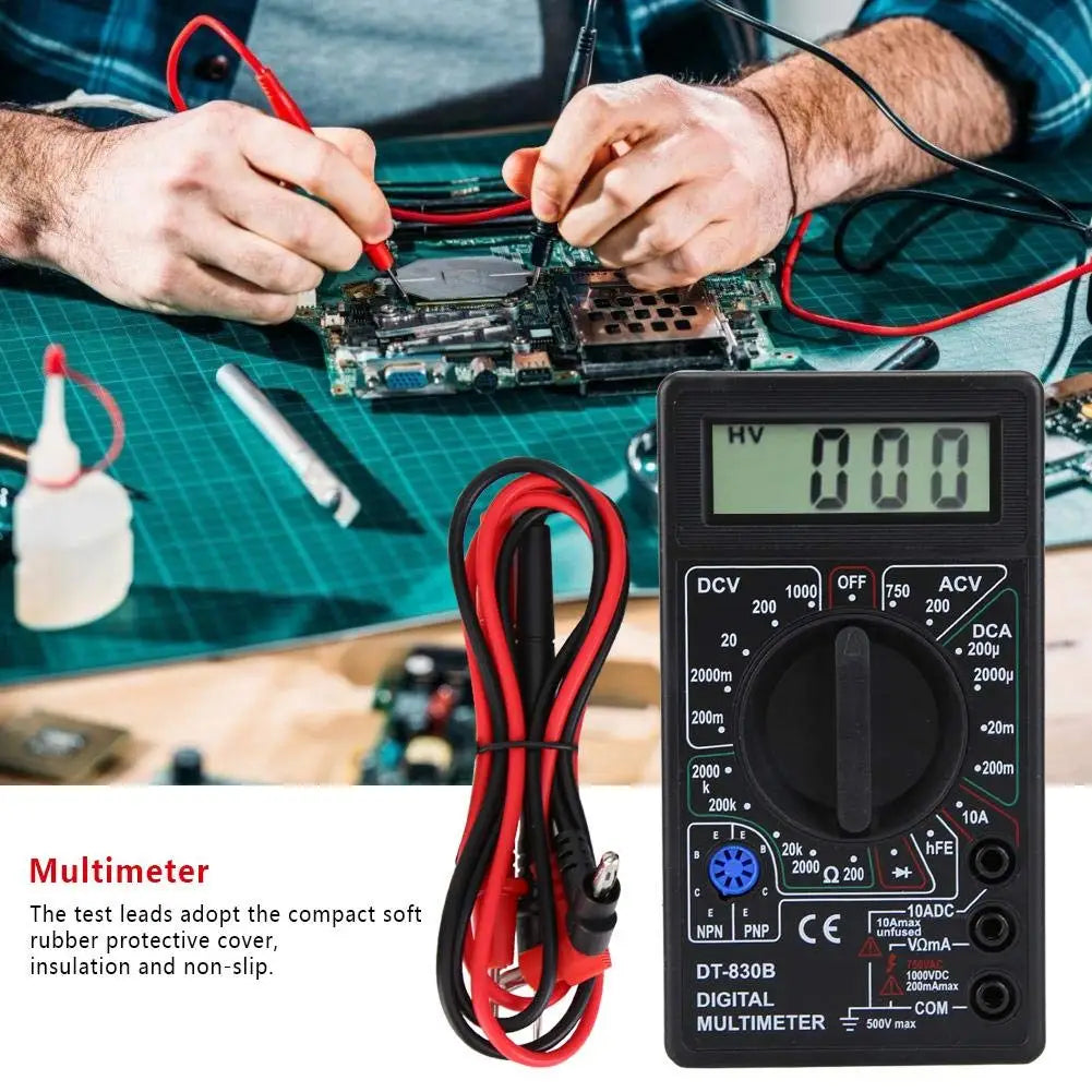 DT830B AC/DC LCD Digital Multimeter 750/1000V Voltmeter Ammeter Ohm Tester High Safety Handheld Meter Digital Multimeter