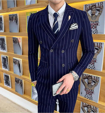 Men's Striped Casual Tuxedo