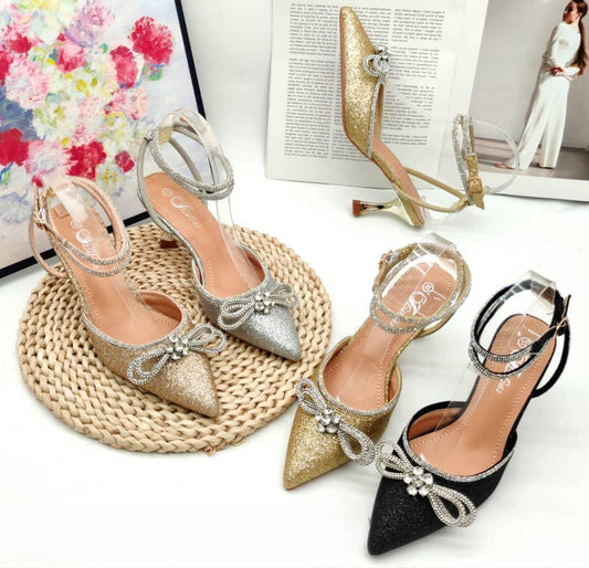 Lilas Bow Tie Coiled Heel