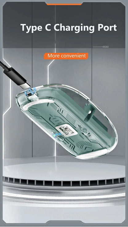 Transparent Magnetic Triple Mode Wireless Mouse