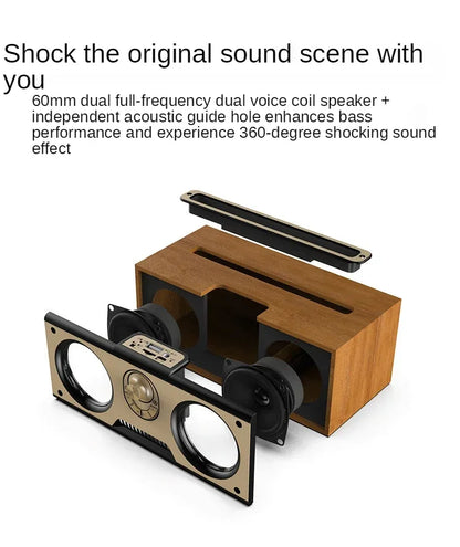 Retro KM-7 Wooden Bluetooth Speaker