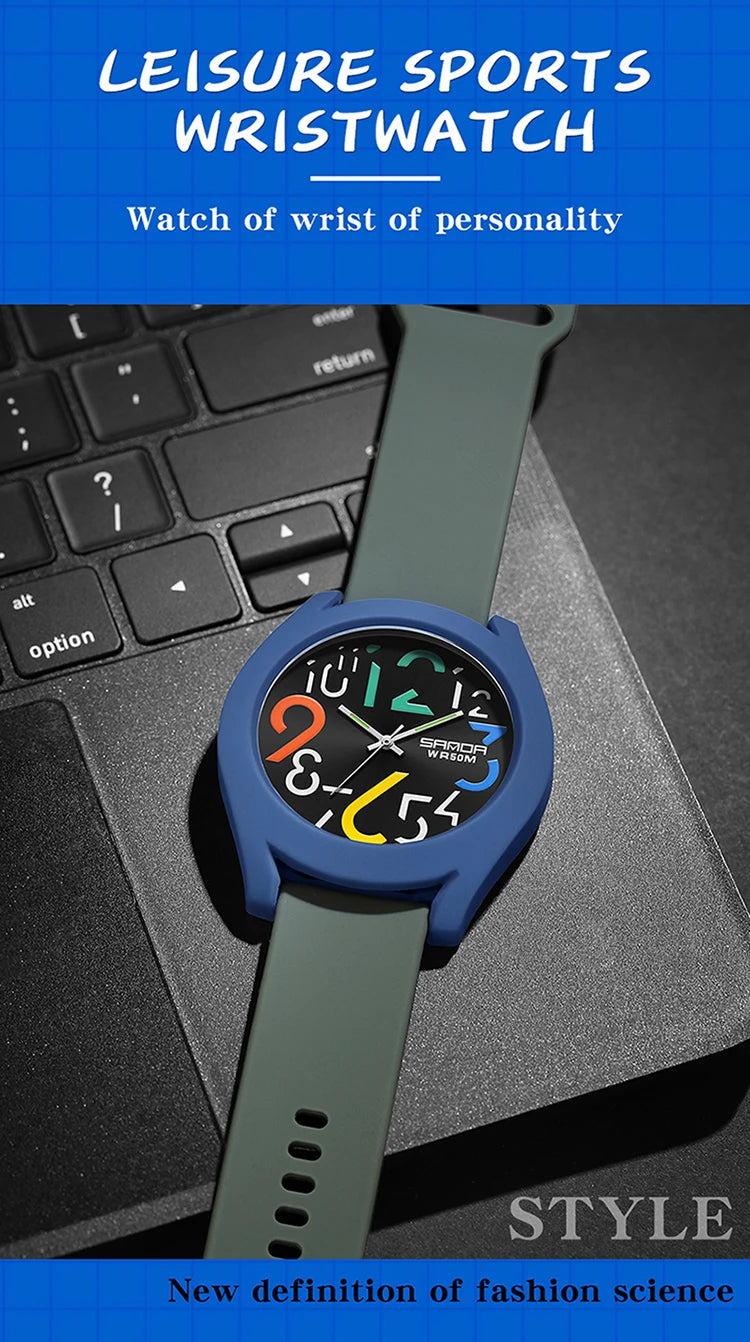 Sanda Men'S Watch Silicone Strap