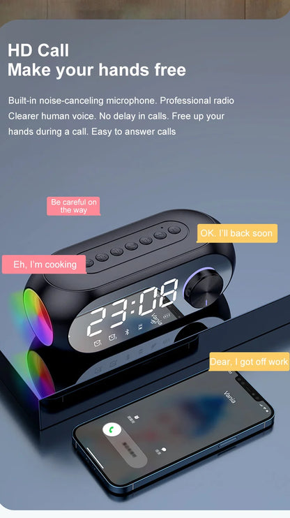Alarm Clock Radio FM Bluetooth Speaker