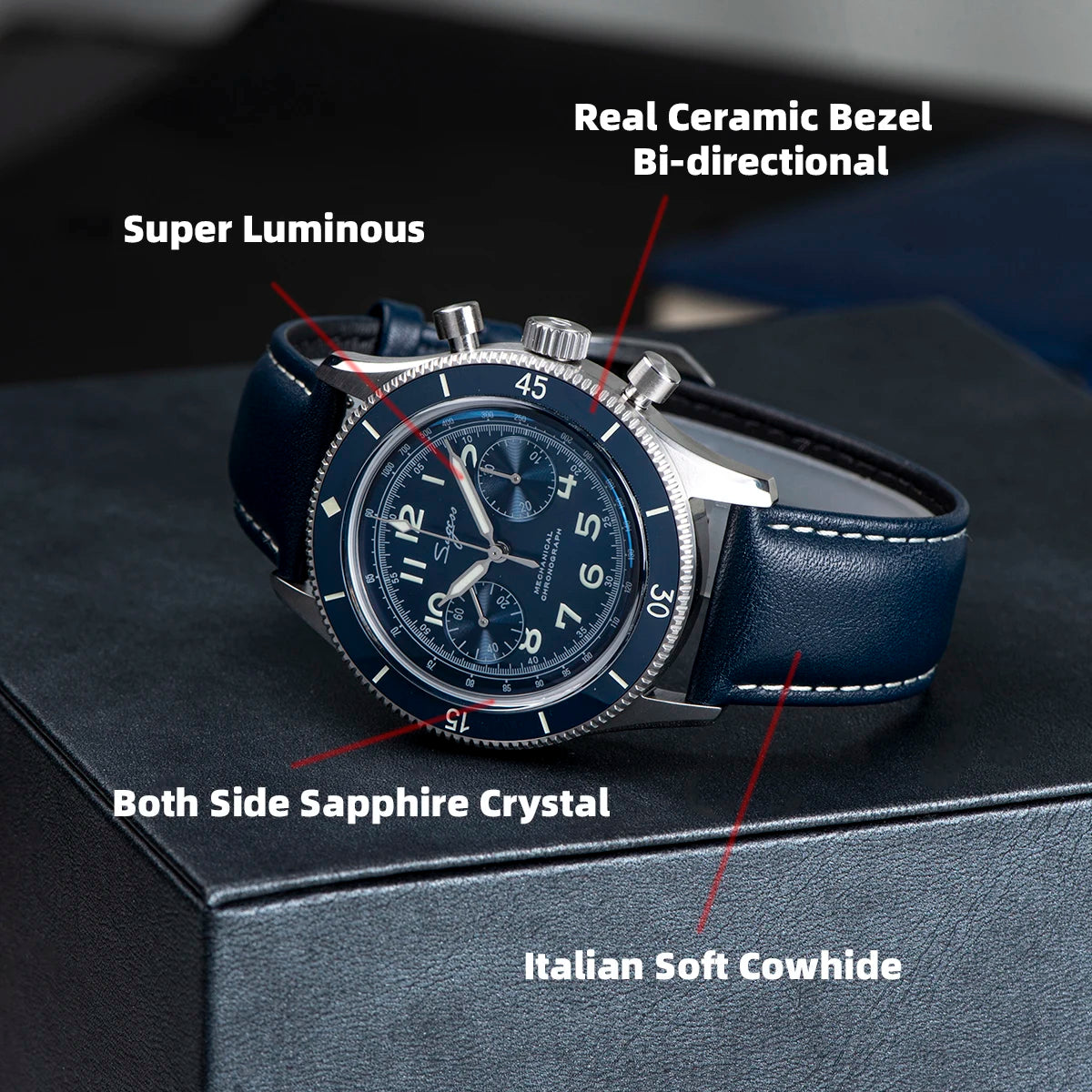 Sugess Handwind Chronograph Watch