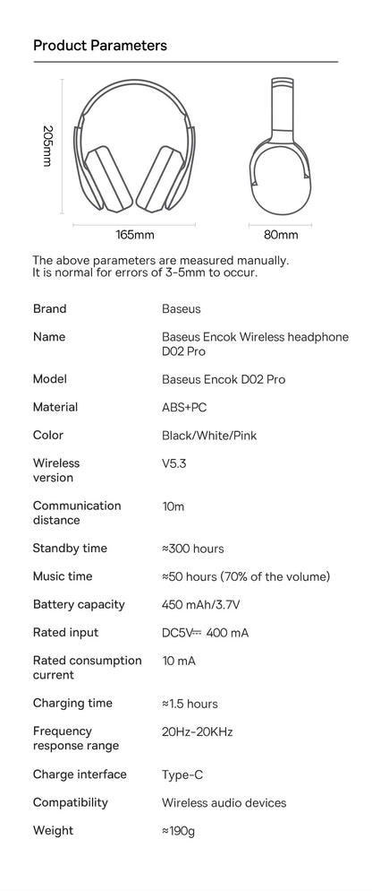 Baseus D02 Pro Wireless Headphones
