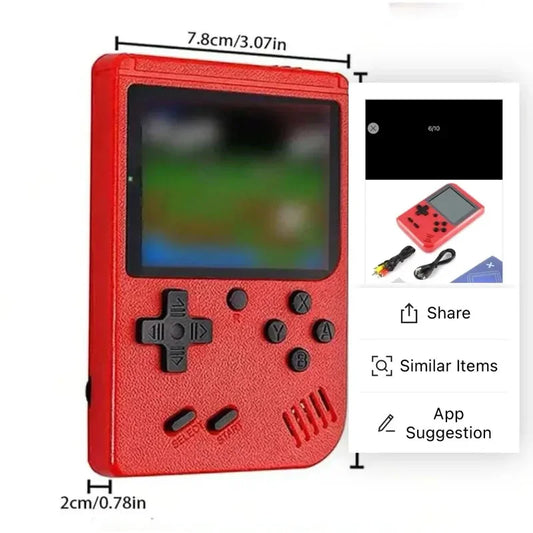 A Red Retro Children's Handheld Small Game Console