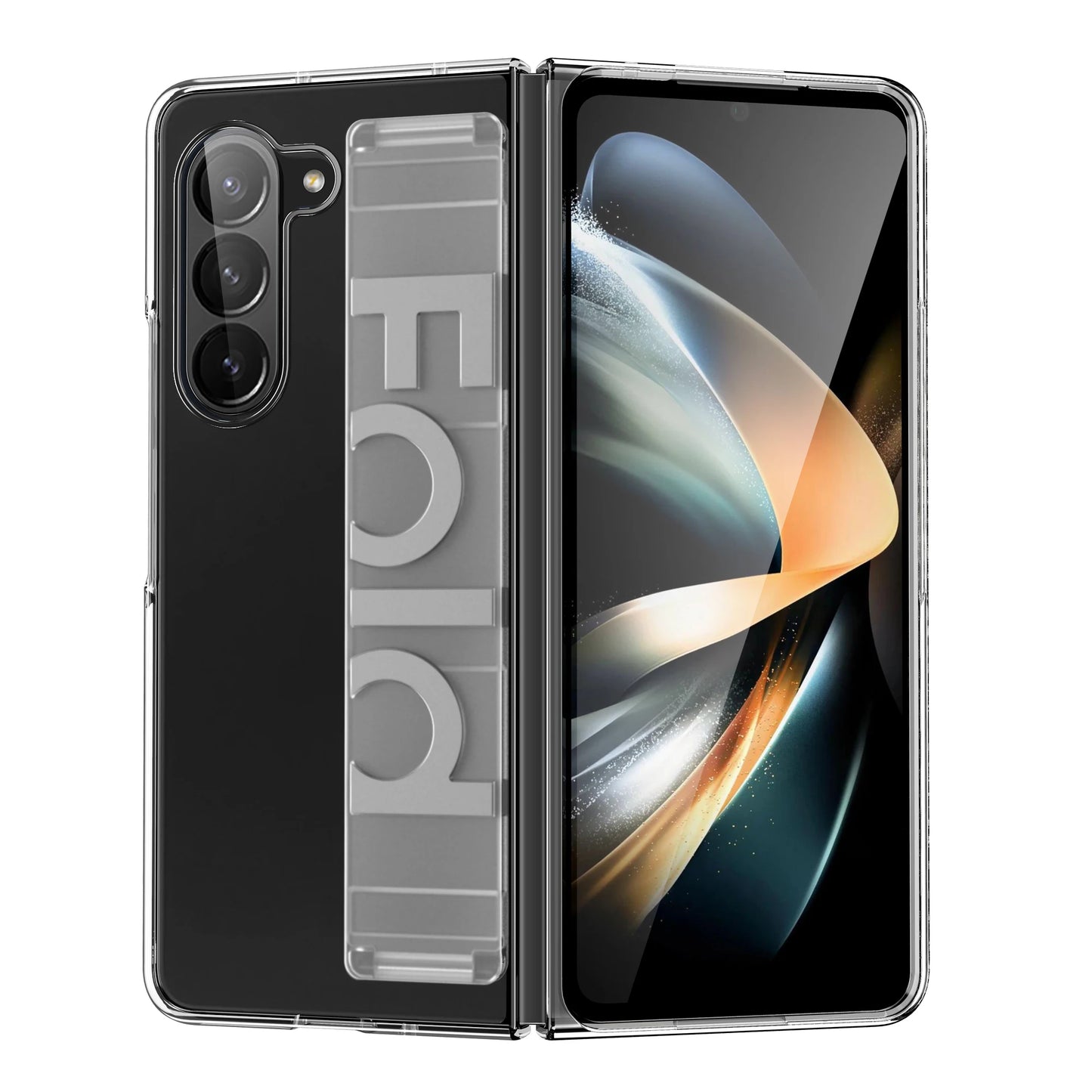 Luxury Ultra-thin Matte Silicone Wrist Strap Case For Samsung Galaxy Fold 7 6 5 4 3 5G Folding Shockproof Hard Back Cover