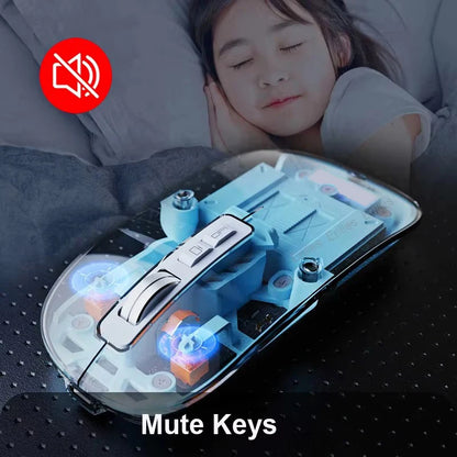 Transparent Magnetic Triple Mode Wireless Mouse
