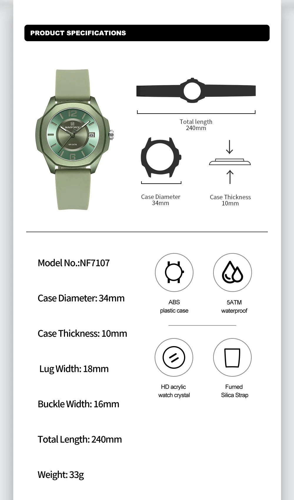 NAVIFORCE Sports Casual Watch