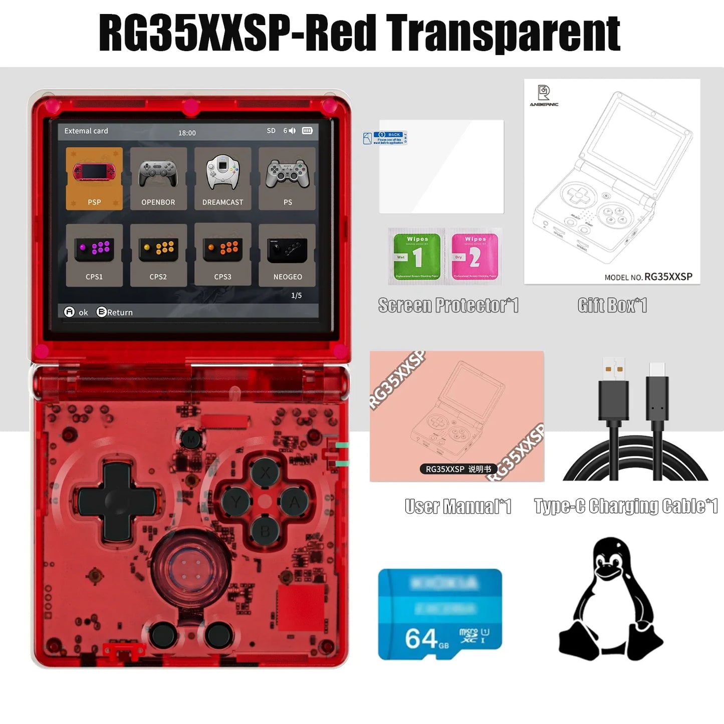 ANBERNIC RG35XXSP Flip Handheld Game Consoles