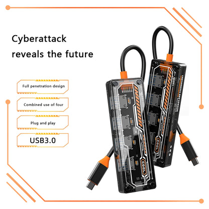 5 IN 1 Transparent USB C HUB USB Splitter
