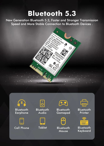 Dual Band AX210 Bluetooth WiFi Card