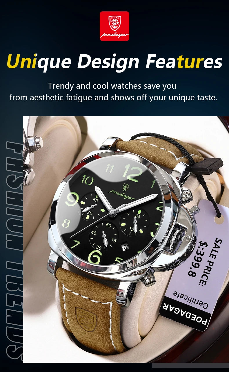 POEDAGAR Luxury Military Watch