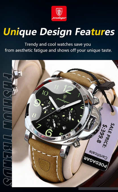 POEDAGAR Luxury Military Watch