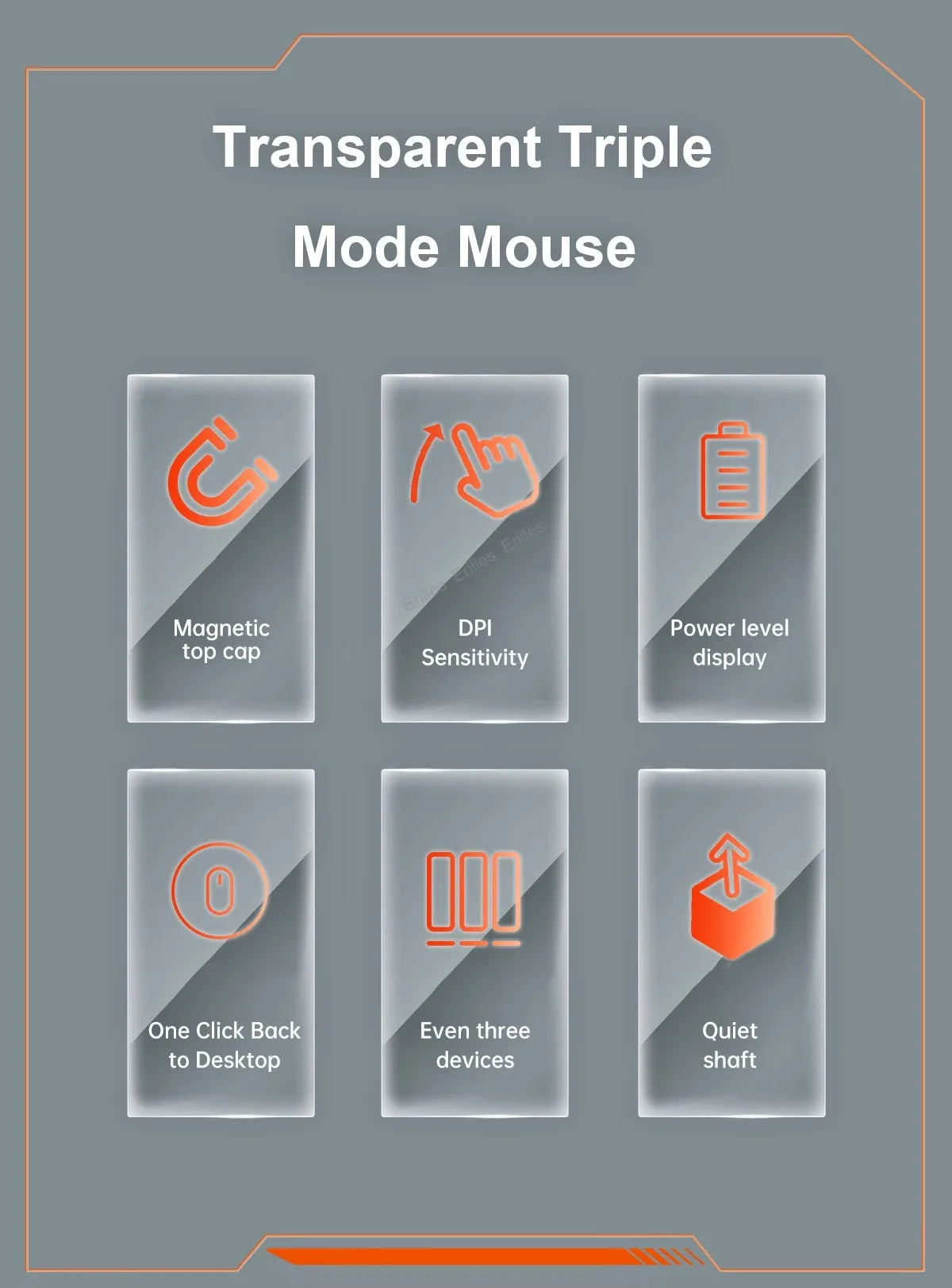 Transparent Magnetic Triple Mode Wireless Mouse