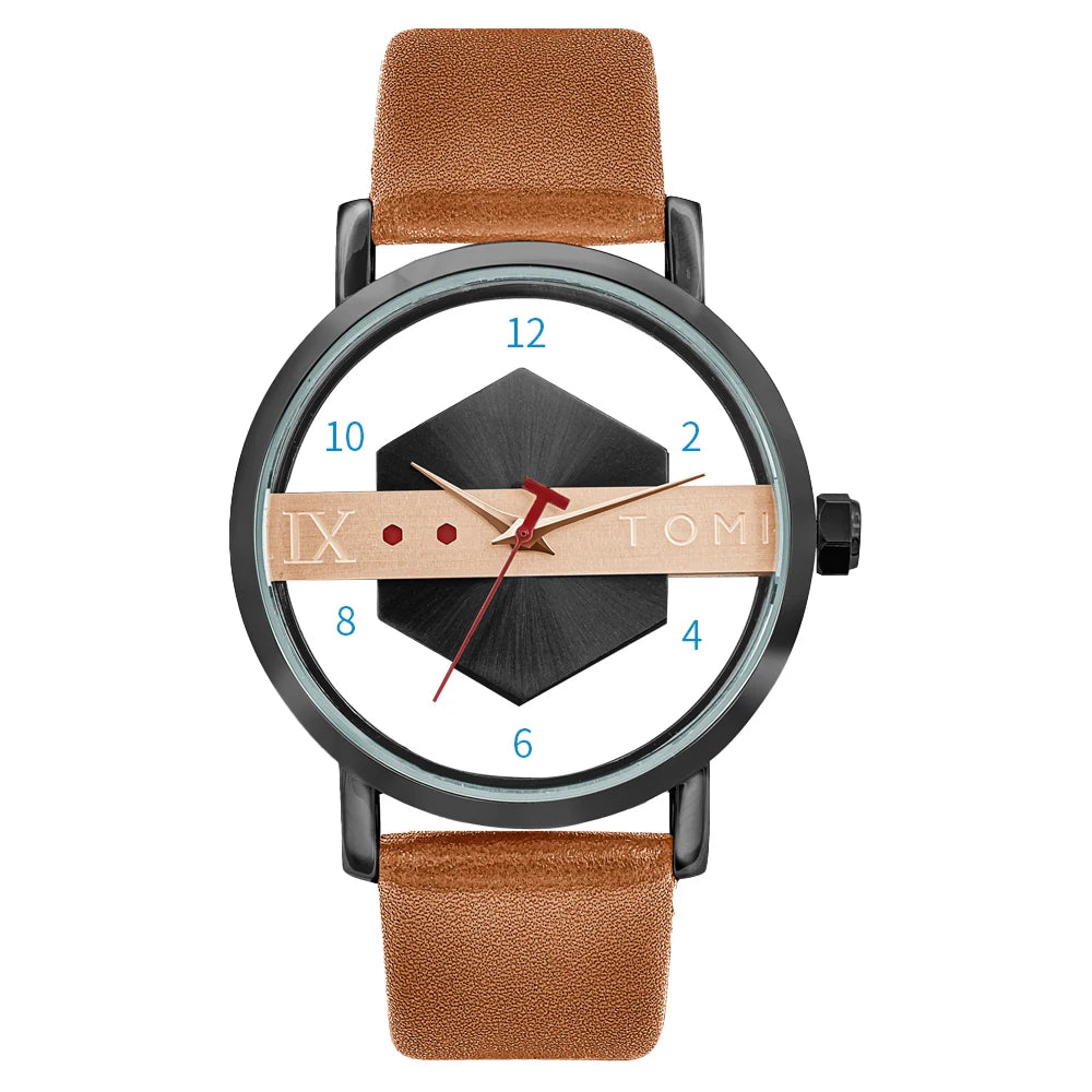 TOMI Fashionable and Minimalist Men's Leather Watch Strap