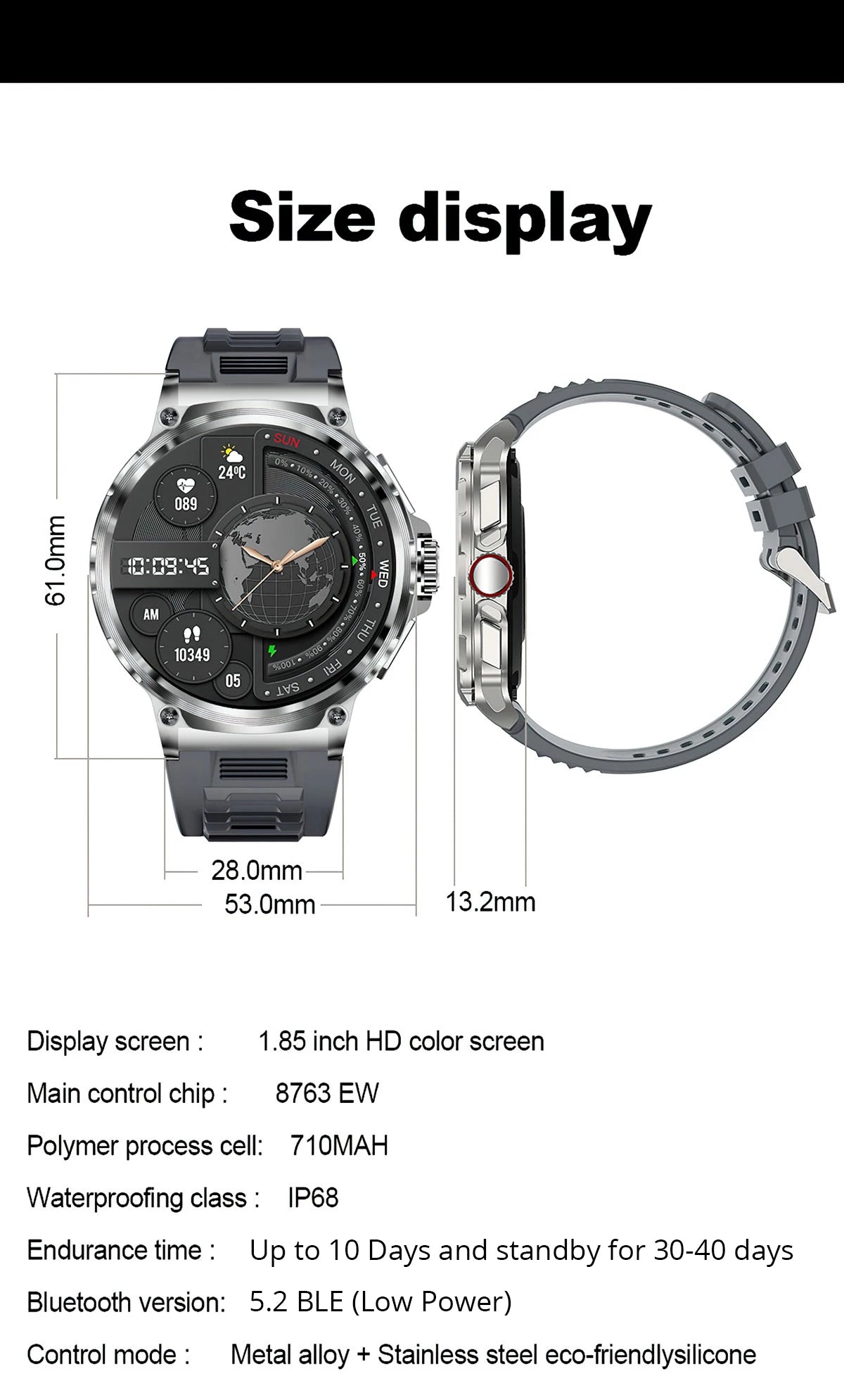 COLMI V69 1.85" Ultra HD Display Smartwatch