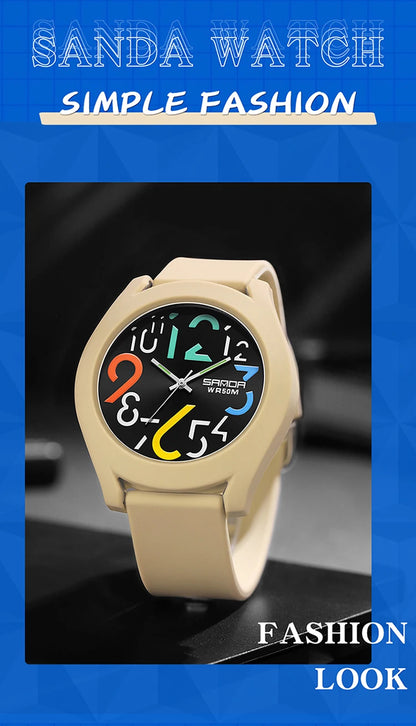 Sanda Men'S Watch Silicone Strap