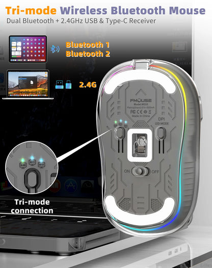 Transparent Bluetooth Wireless Mouse