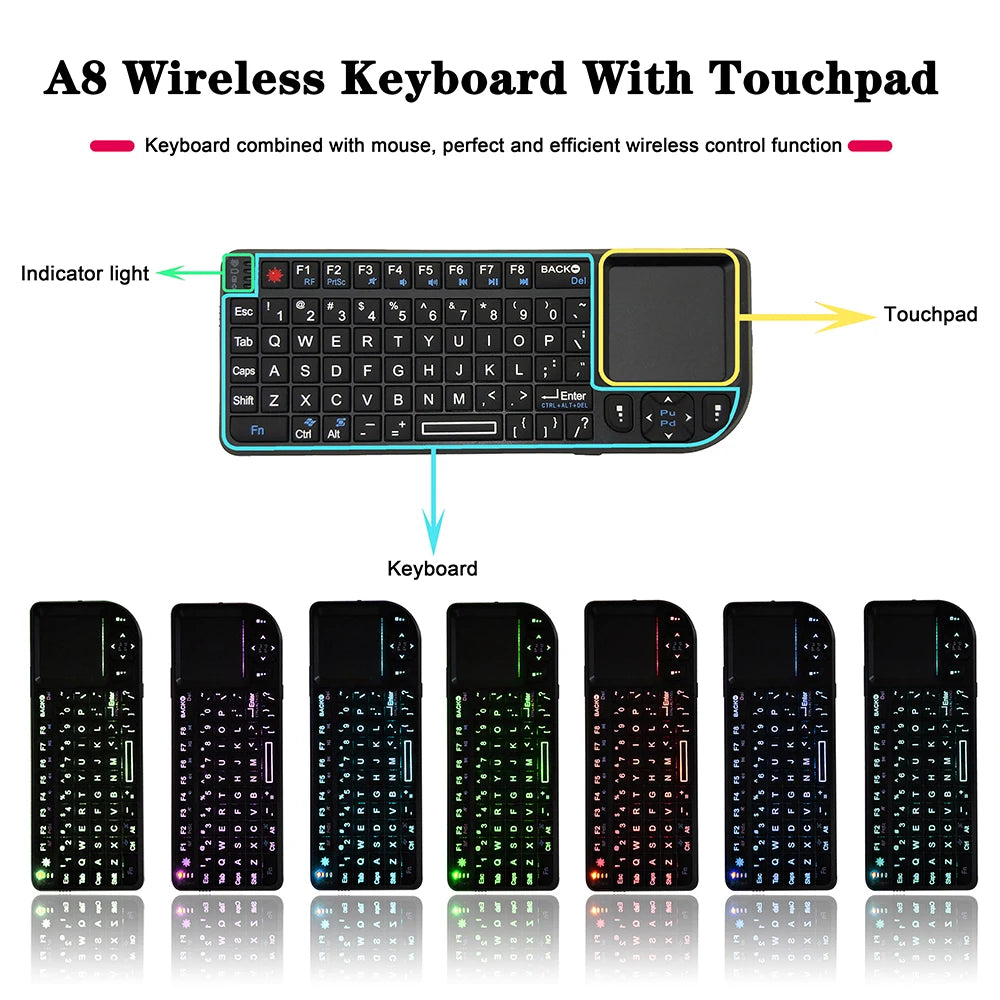 Wireless Keyboard Handheld With Touchpad Mouse