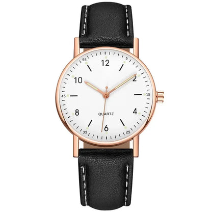 Number Strap Minimal Round Dial Watch