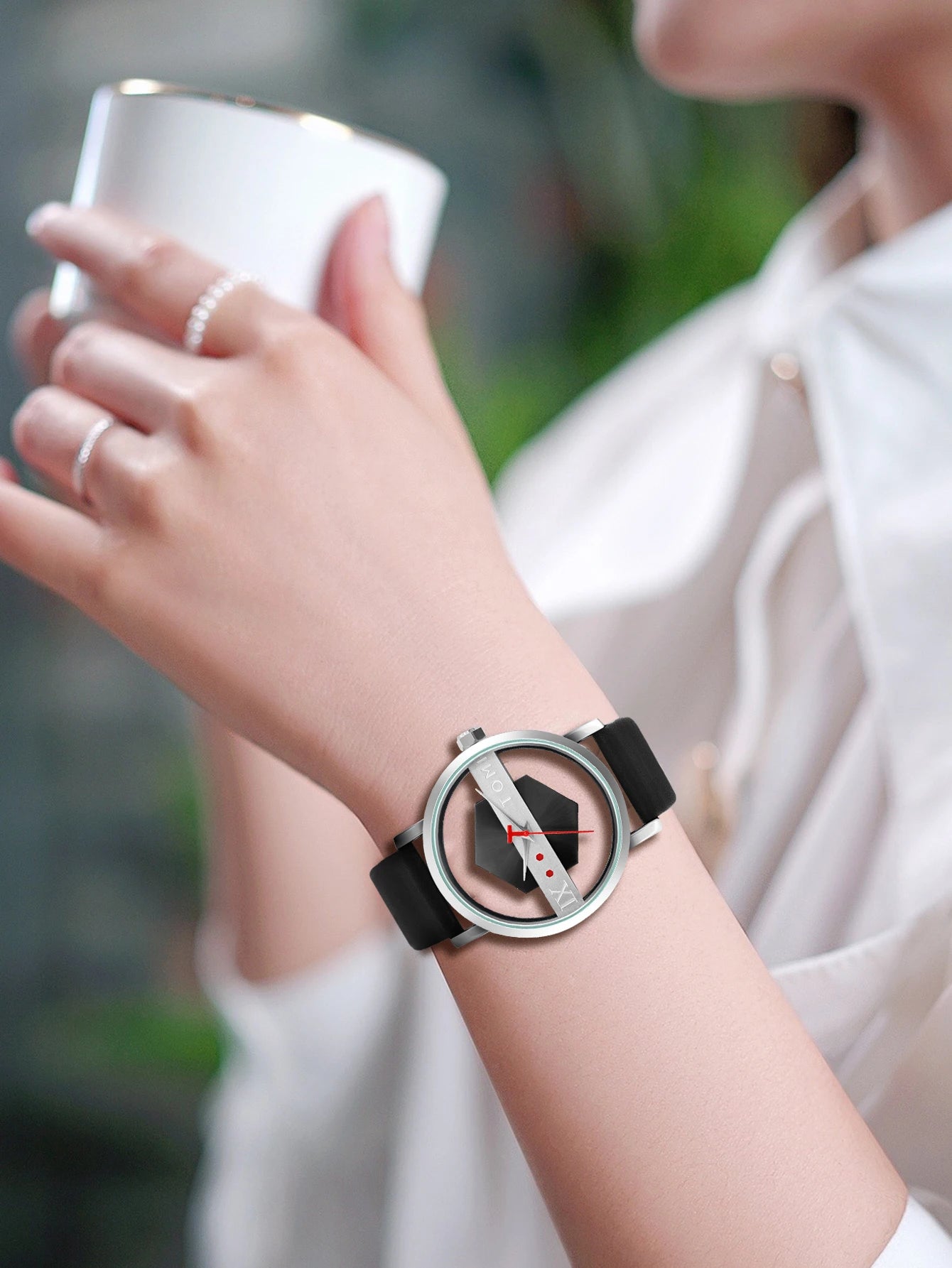 TOMI Fashionable and Minimalist Men's Leather Watch Strap