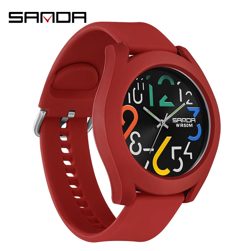 Sanda Men'S Watch Silicone Strap