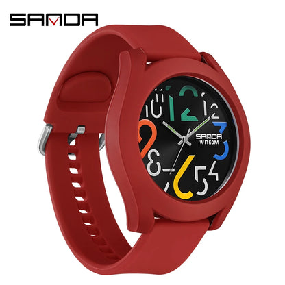 Sanda Men'S Watch Silicone Strap