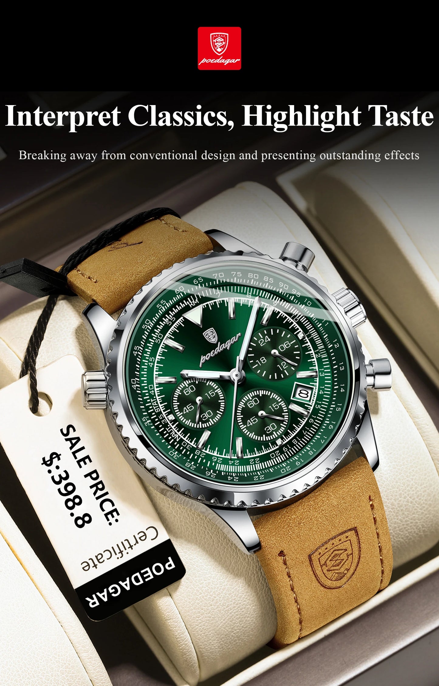 POEDAGAR Luxury Men Quartz Watch