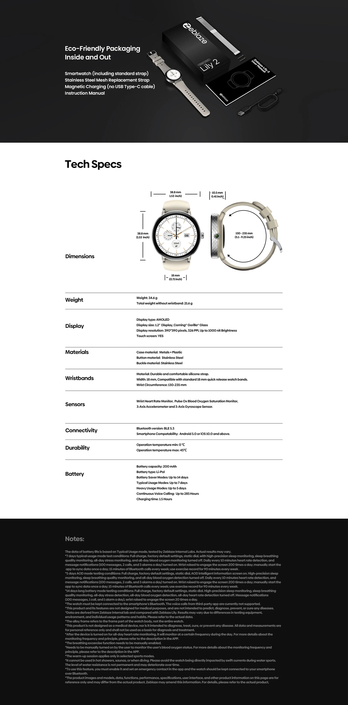 Zeblaze Lily 2 Smart Watch