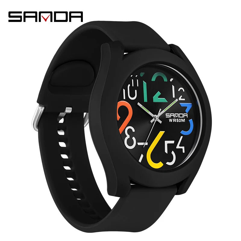 Sanda Men'S Watch Silicone Strap