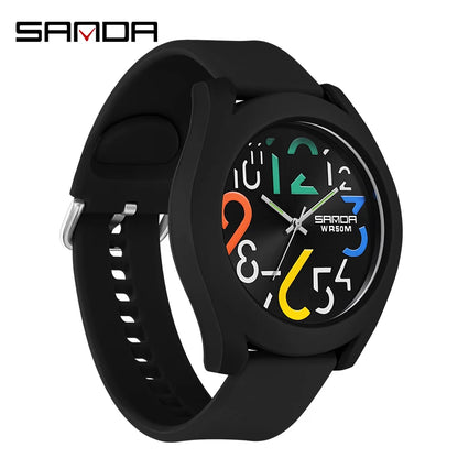 Sanda Men'S Watch Silicone Strap