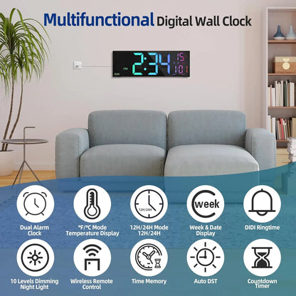 16.2'' Large Digital Wall Clock with Remote Control