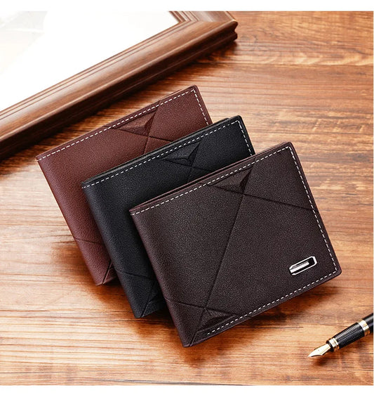 Men's Short Bifold Leather Wallet