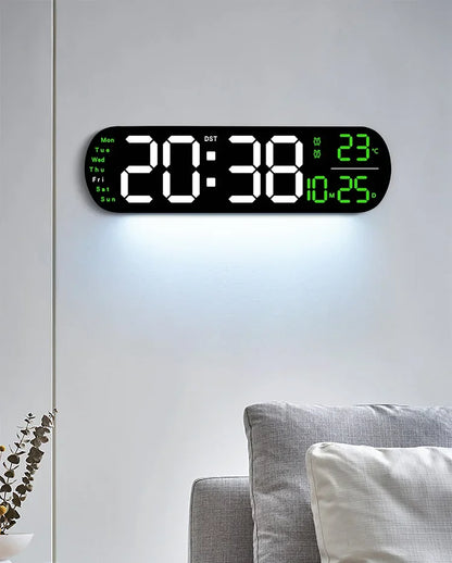 LED Digital Wall Clock Time Temperature Date Display