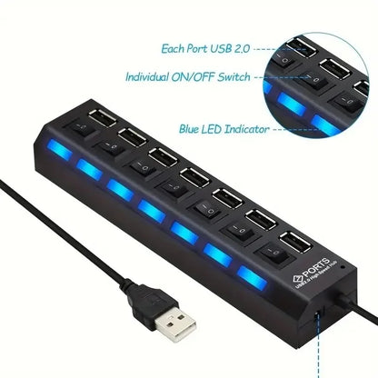 High Speed 4/7 Ports USB HUB 2.0 Adapter