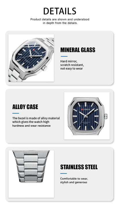 CURREN Luxury Business Square Watch