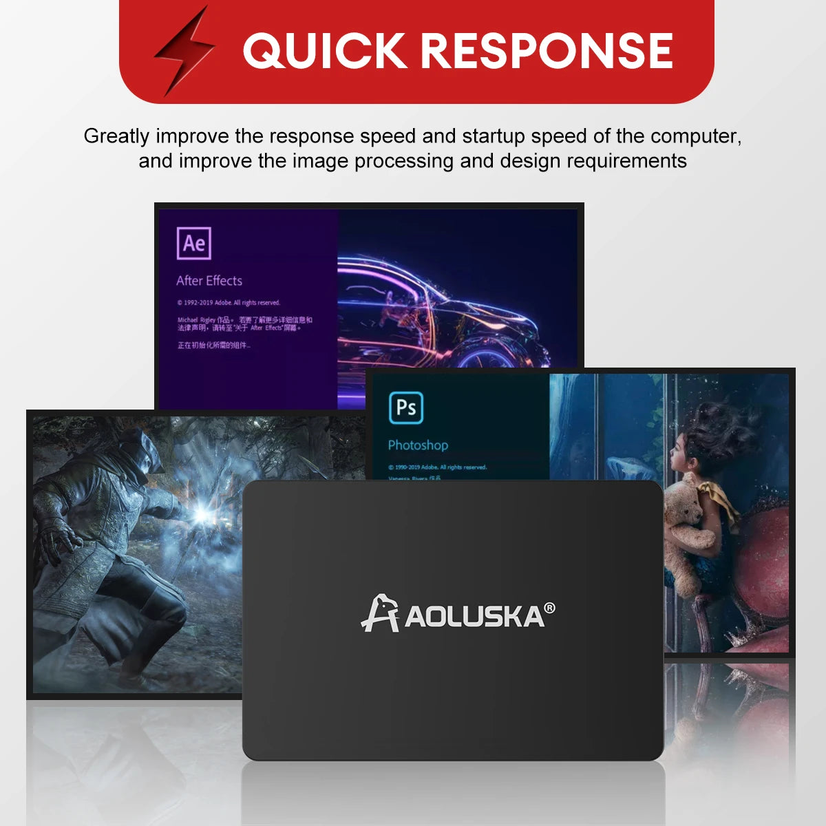 AOLUSKA 2.5 SATA 3 SSD 1TB 512GB