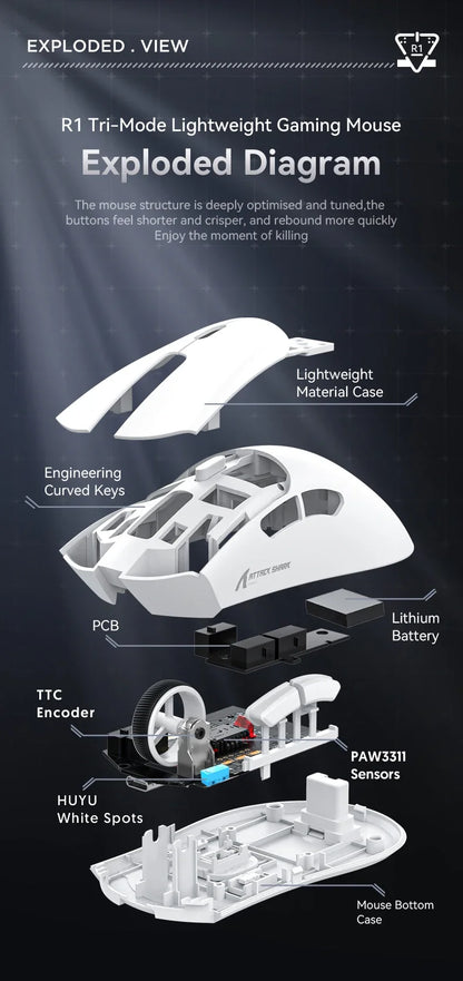 Attack Shark R1 Wireless Gamer Mouse